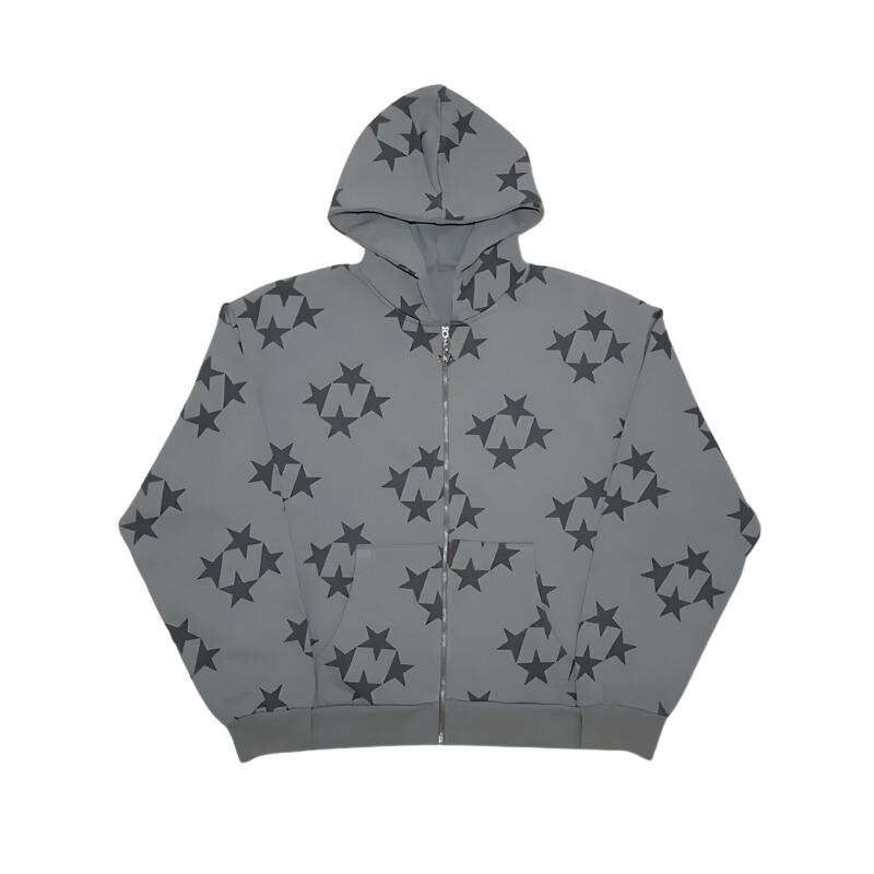 Streetwear Y2K Retro Star Pattern Hoodie