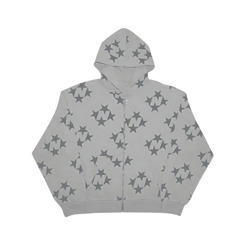 Streetwear Y2K Retro Star Pattern Hoodie