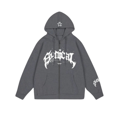 'Synical' Streetwear Hip Hop Zip-Up Hoodie