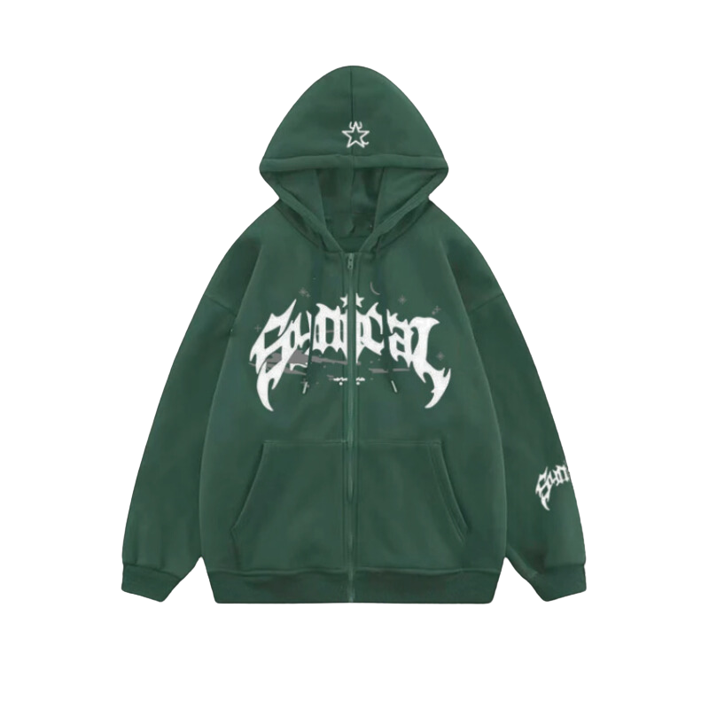 'Synical' Streetwear Hip Hop Zip-Up Hoodie