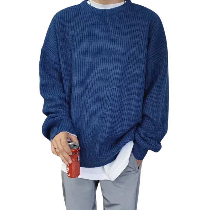 Cozy Textured Knit Crewneck Pullover