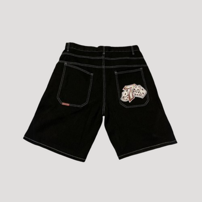 7 Dice Embroidery Patches Denim Shorts