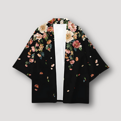 Japanese Traditional Floral Graphic Yukata Haori Kimono