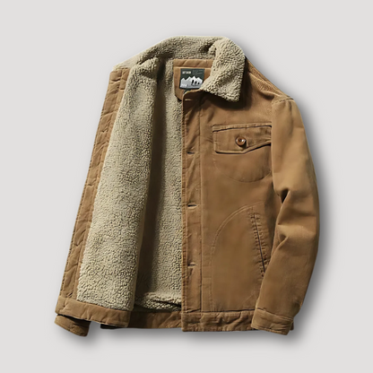 Plush Sherpa Rustic Corduroy Jacket for Men