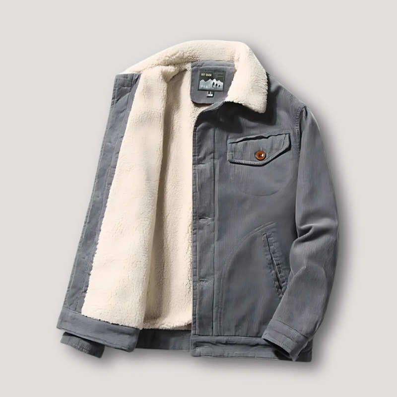 Plush Sherpa Rustic Corduroy Jacket for Men