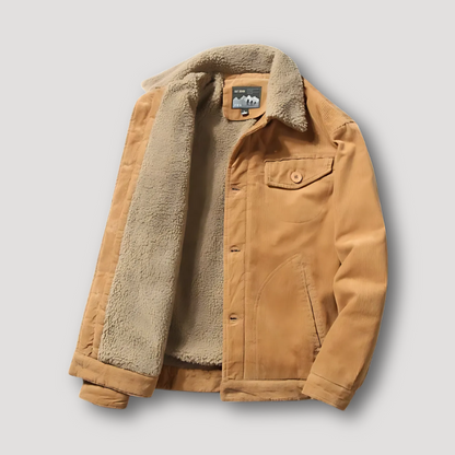 Plush Sherpa Rustic Corduroy Jacket for Men