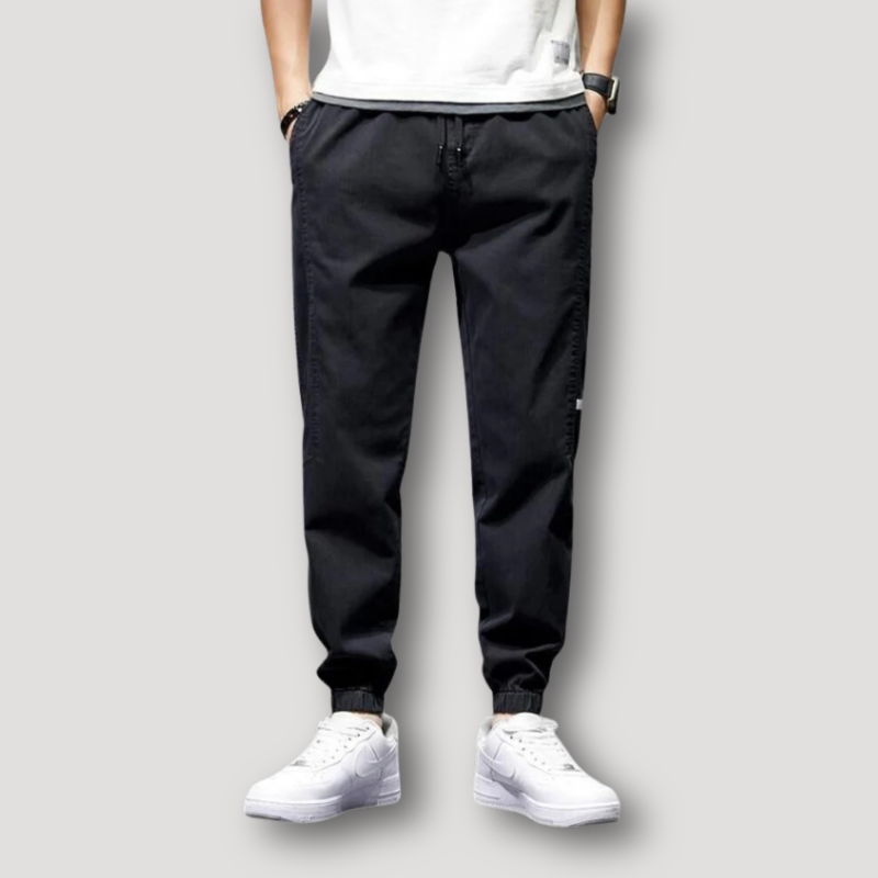 Tapered Fit Drawstring Jogger Denim Jeans