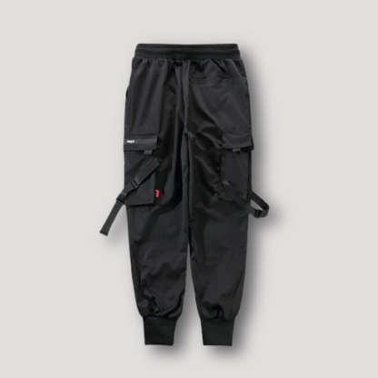 Black Tactical Tapered Fit Cargo Jogger Pants