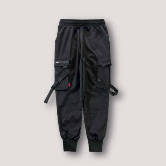 Black Tactical Tapered Fit Cargo Jogger Pants