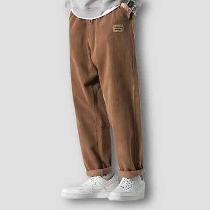 Retro Baggy Loose Fit Corduroy Pants for Men