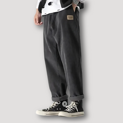 Retro Baggy Loose Fit Corduroy Pants for Men