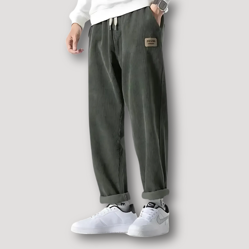 Retro Baggy Loose Fit Corduroy Pants for Men