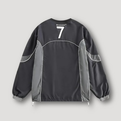 '7' Color Blocked Raglan Sleeves Windbreaker Pullover Jacket