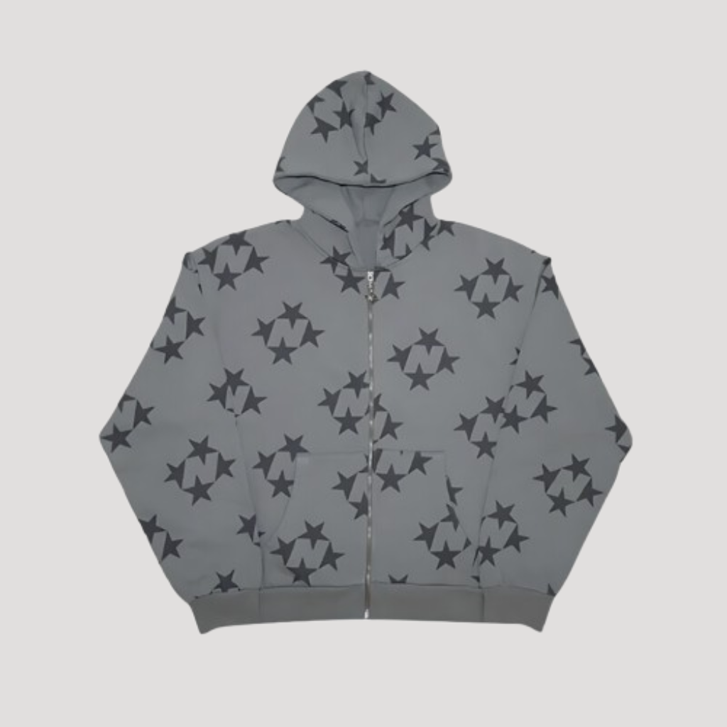 Streetwear Y2K Retro Star Pattern Hoodie