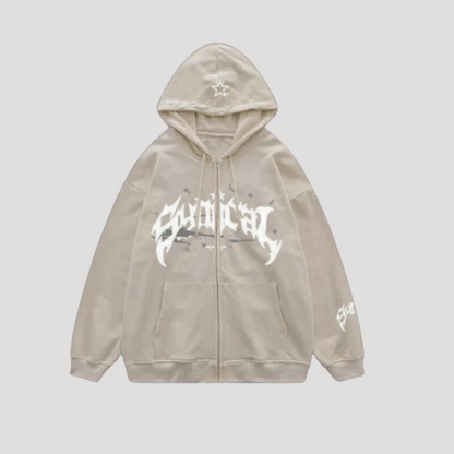 'Synical' Streetwear Hip Hop Zip-Up Hoodie