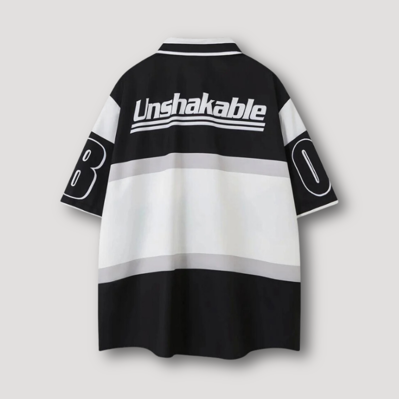 'UNSHAKABLE' Graphic Print Button Up Short Sleeve Shirt