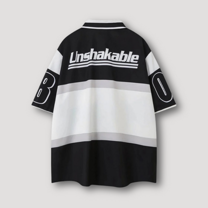 'UNSHAKABLE' Graphic Print Button Up Short Sleeve Shirt