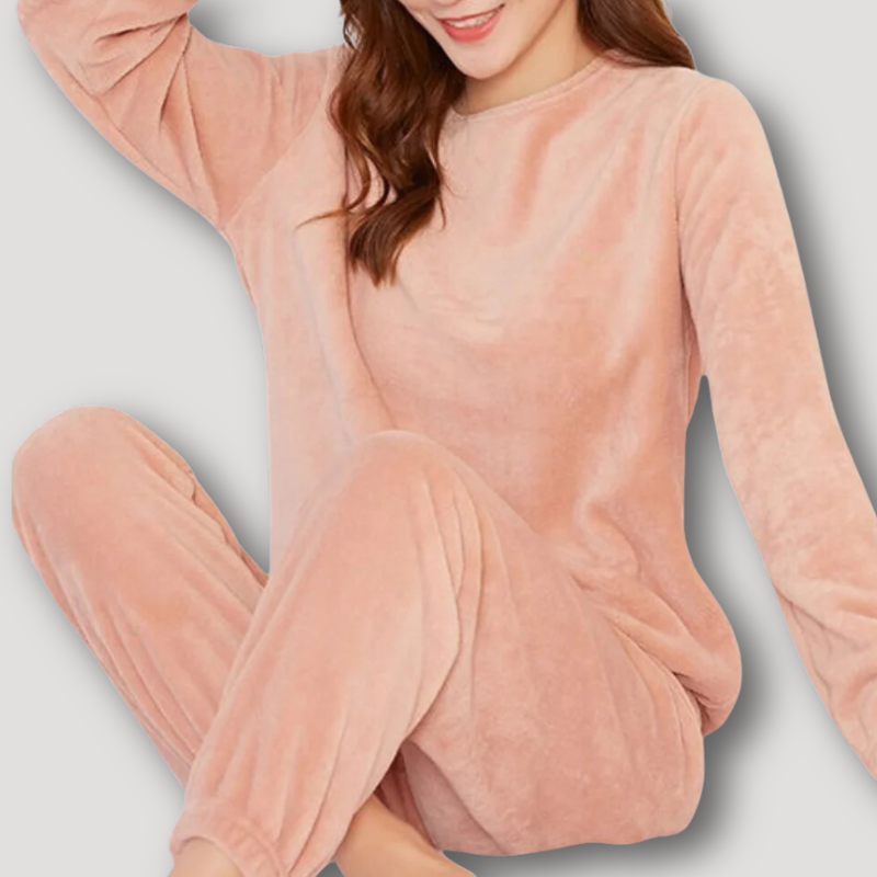 Plush Fleece Two-piece Set Oversized Loungewear for Women