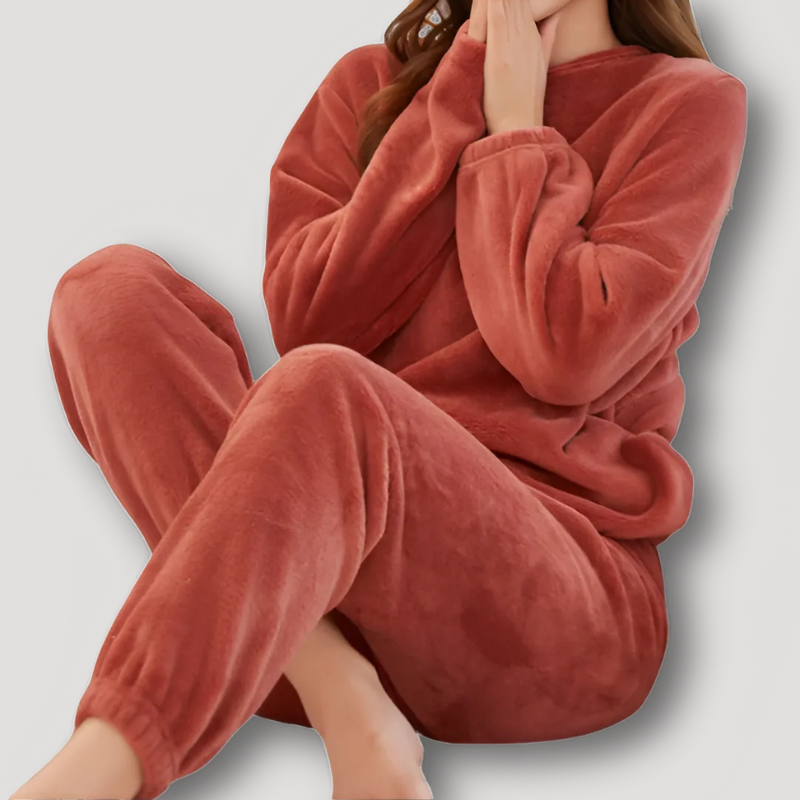 Plush Fleece Two-piece Set Oversized Loungewear for Women