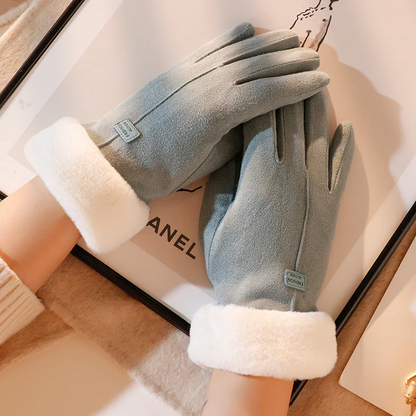 Elegant Soft Plush Fleece-lined Touchscreen Winter Gloves