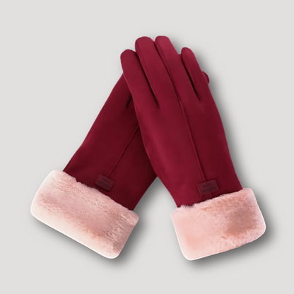 Elegant Soft Plush Fleece-lined Touchscreen Winter Gloves