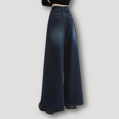 Wide Leg Regular Waist Streetwear Style Denim Jeans