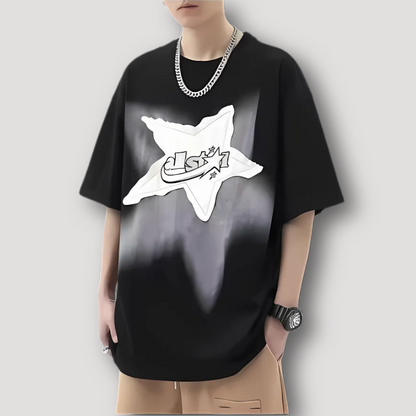 Geometric Irregular Star Patchwork Short Sleeve T-Shirt