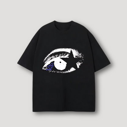 Star Eye Abstract Graphic Print Short Sleeve T-Shirt