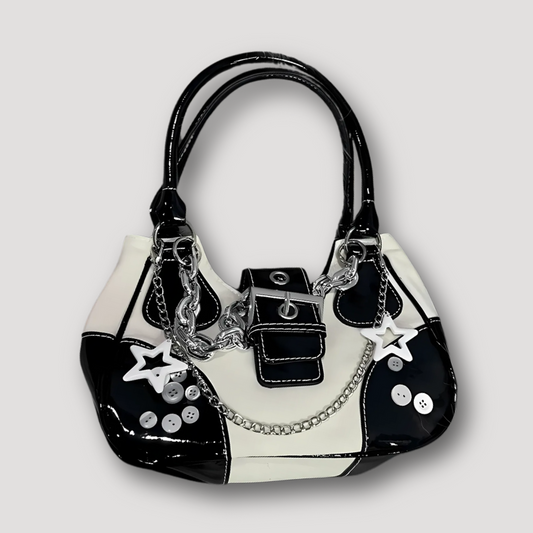 Two Color Contrast Spice Girl Chain Purse Bag