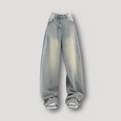 90s Wide Leg Baggy Light Blue Washed Denim Jeans