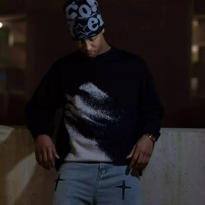 Streetwear Y2K Retro Hip-Hop Knit Men’s Sweater